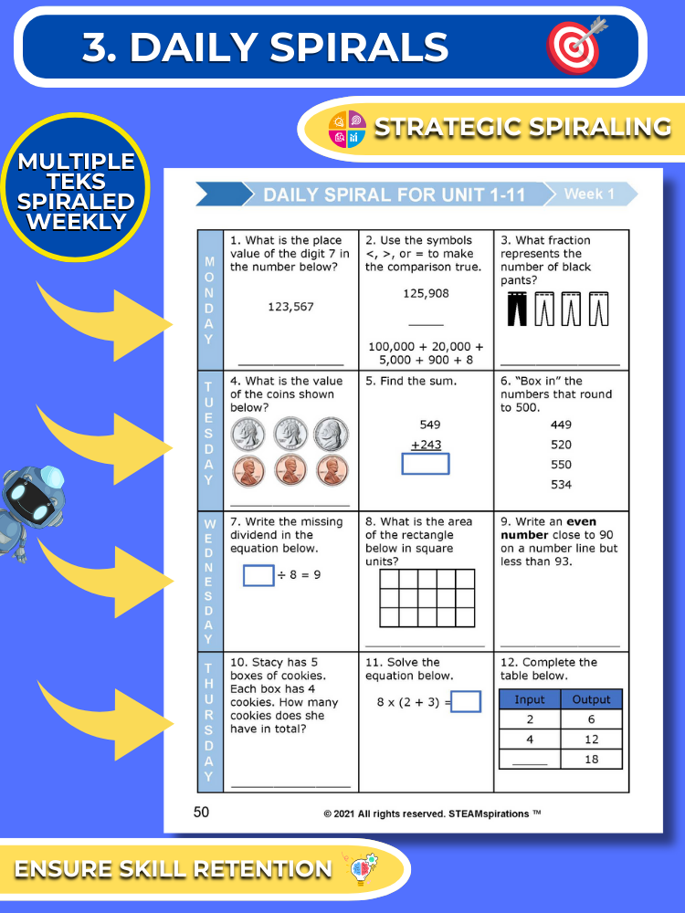 Mathtastico! 3rd Grade Math Bundle Unit 12 (Geometry) - E-Book