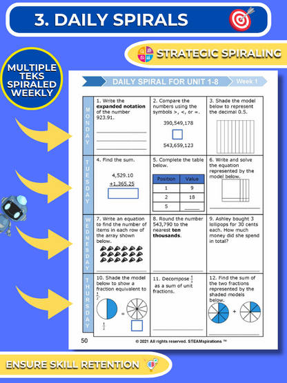 Mathtastico! 4th Grade Math Bundle Unit 9 Data Analysis - E-Book