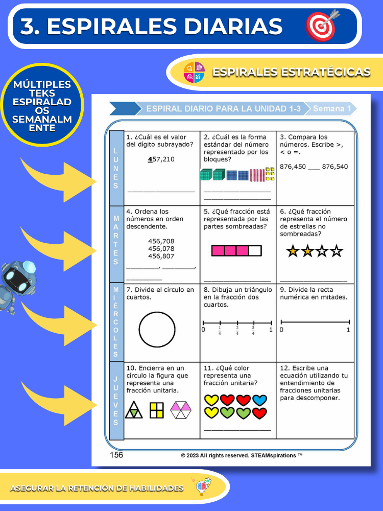 ¡Mathtástico! 3er Grado Unidad 4: Comparación De Fracciones - Libro Electrónico