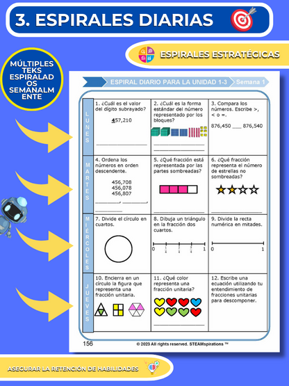 ¡Mathtástico! 3er Grado Unidad 4: Comparación De Fracciones - Libro Electrónico