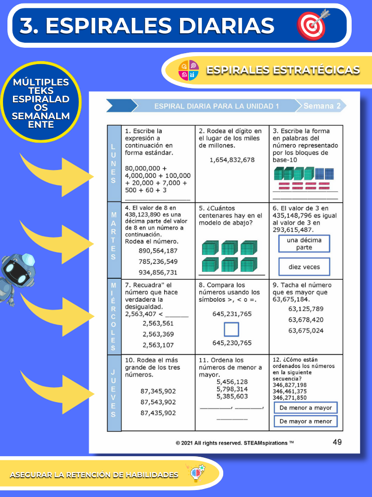 ¡Mathtástico! 4to Grado Unidad 1: VALOR POSICIONAL DE LOS NÚMEROS ENTEROS - Libro Electrónico