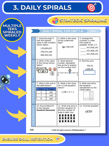 Mathtastico! 4th Grade Math Bundle Unit 7 Composing & Decomposing Fractions - E-Book