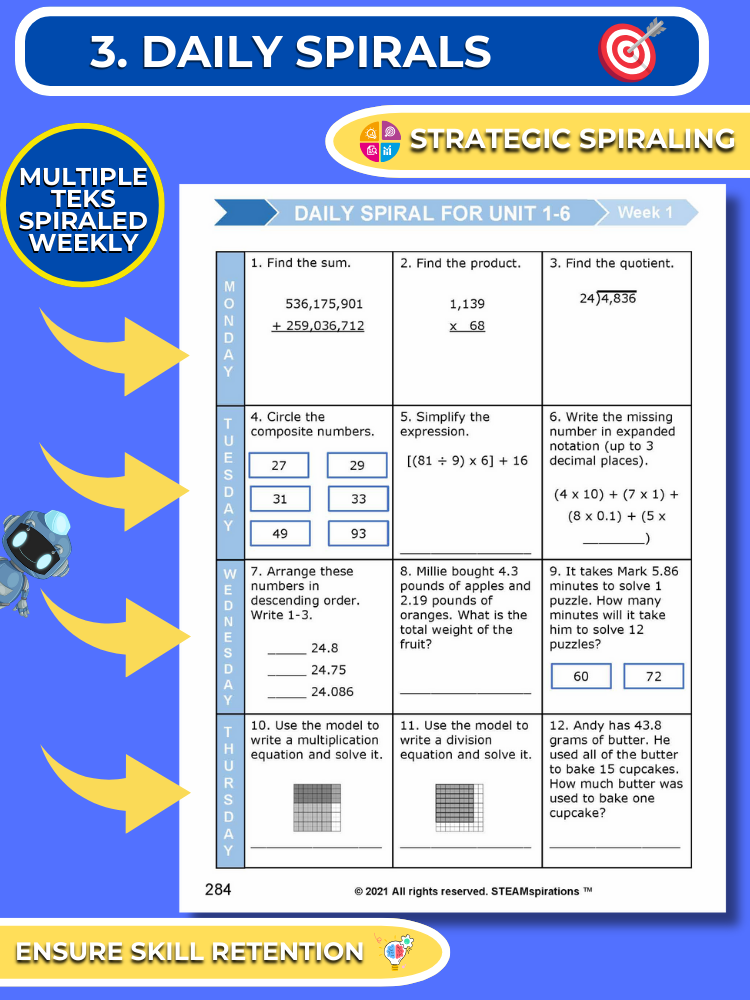 Mathtastico! 5th Grade Math Bundle Unit 7 Add & Subtract Fractions - E-Book