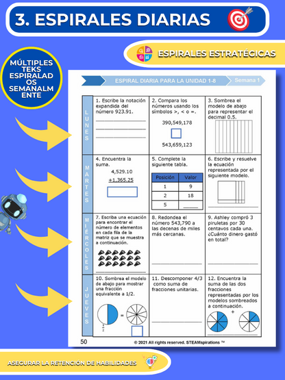 ¡Mathtástico! Paquete de Matemáticas de 4to Grado Unidad 9: ANÁLISIS DE DATOS - Libro Electrónico