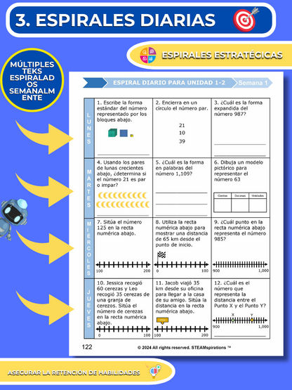 ¡Mathtástico! 2do Grado Unidad 3: Comparación De Números - Libro Electrónico