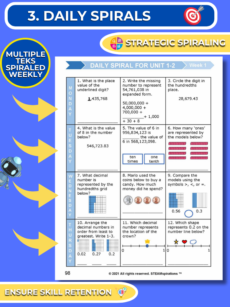 Mathtastico! 4th Grade Math Bundle Unit 3 Addition & Subtraction - E-Book