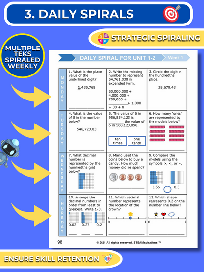 Mathtastico! 4th Grade Math Bundle Unit 3 Addition & Subtraction - E-Book