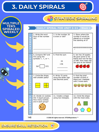 Mathtastico! 2nd Grade Math Bundle Unit 12 Measurements - E-Book