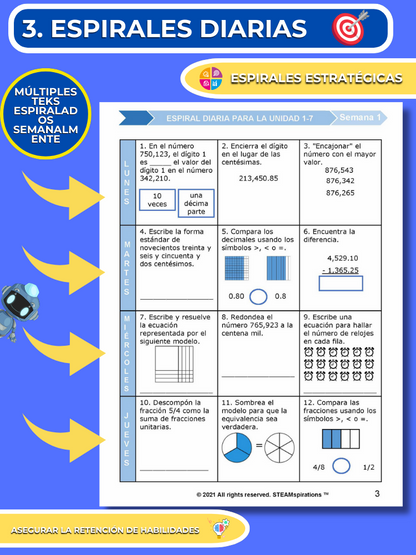 ¡Mathtástico! 4to  Grado Unidad 8: SUMAR Y RESTAR FRACCIONES - Libro Electrónico