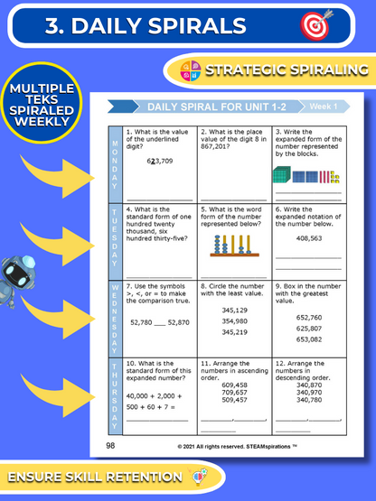 Mathtastico! 3rd Grade Math Bundle Unit 3 Fraction Representations - E-Book