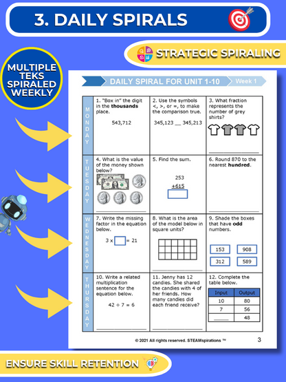 Mathtastico! 3rd Grade Math Bundle Unit 11 (Multiplication & Division) - E-Book