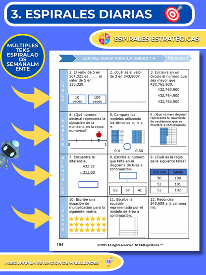 ¡Mathtástico! 4to Grado Unidad 5: DIVIDIR NÚMEROS ENTEROS - Libro Electrónico