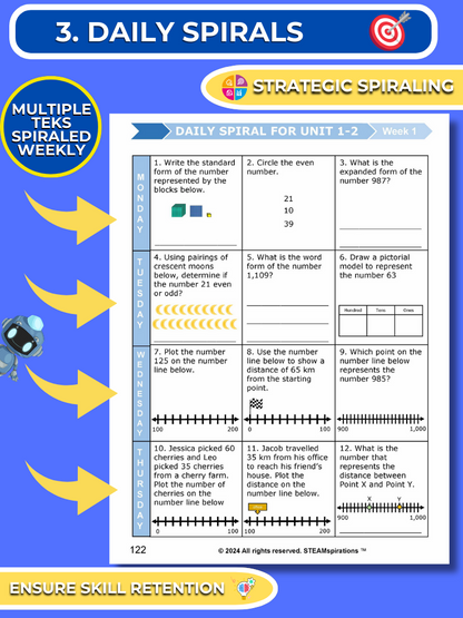 Mathtastico! 2nd Grade Math Bundle Unit 3 Number Comparisons - E-Book