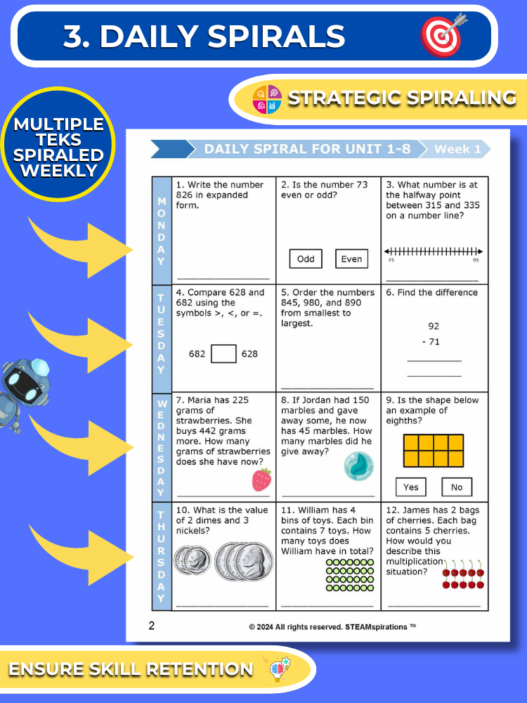 Mathtastico! 2nd Grade Math Bundle Unit 9 Foundation Division - E-Book