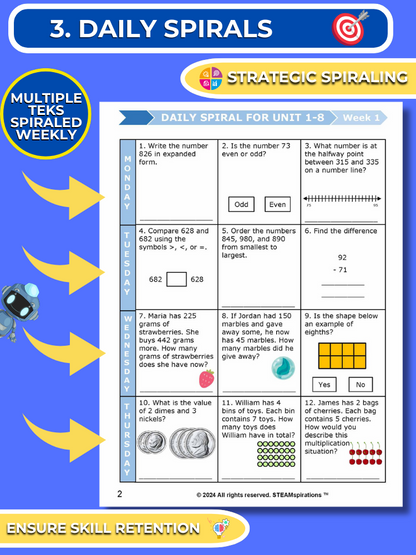 Mathtastico! 2nd Grade Math Bundle Unit 9 Foundation Division - E-Book