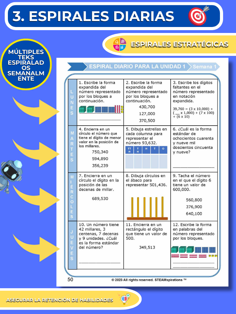 ¡Mathtástico! 3er Grado Unidad 2: Comparación Y Ordenación De Números Enteros - Libro Electrónico