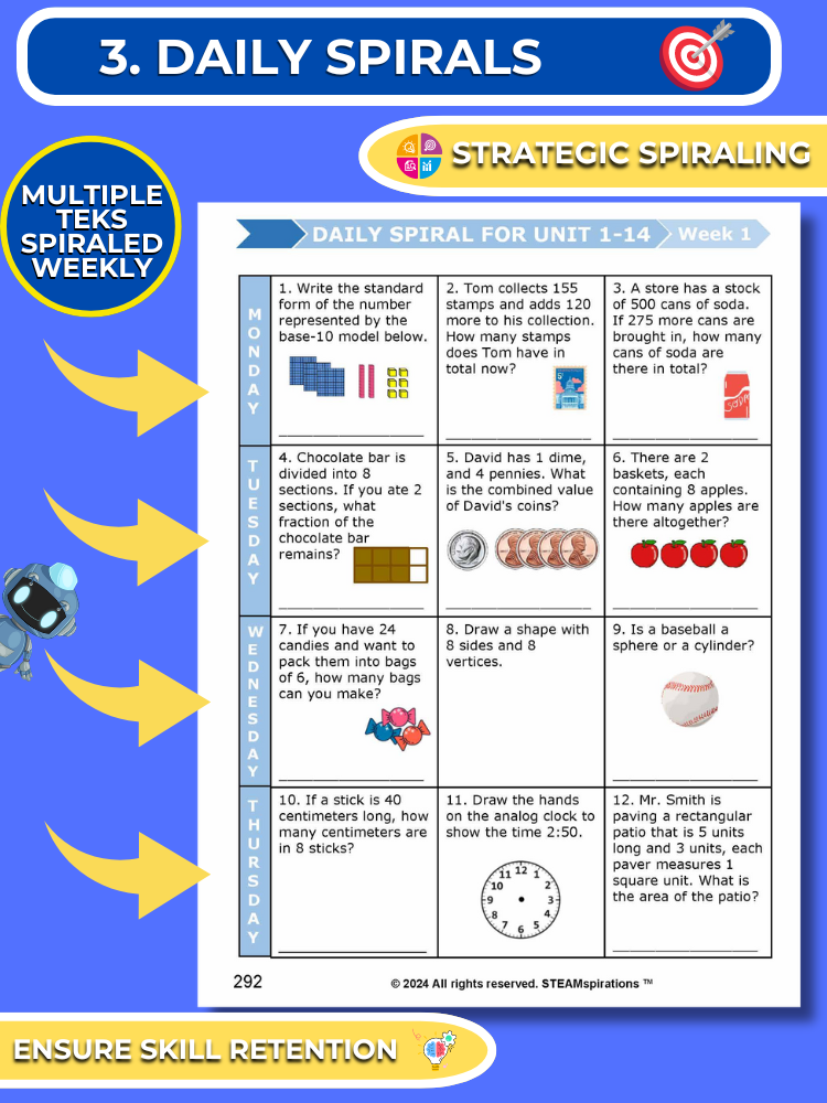 Mathtastico! 2nd Grade Math Bundle Unit 15 Data Representation & Analysis - E-Book