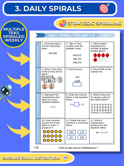 Mathtastico! 3rd Grade Math Bundle Unit 10 (Division Problem Solving) - E-Book