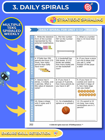 Mathtastico! 2nd Grade Math Bundle Unit 13 Exploring Area with Square Units - E-Book