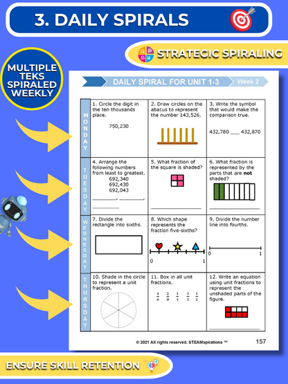 Mathtastico! 3rd Grade Math Bundle Unit 4 Comparing Fractions - E-Book