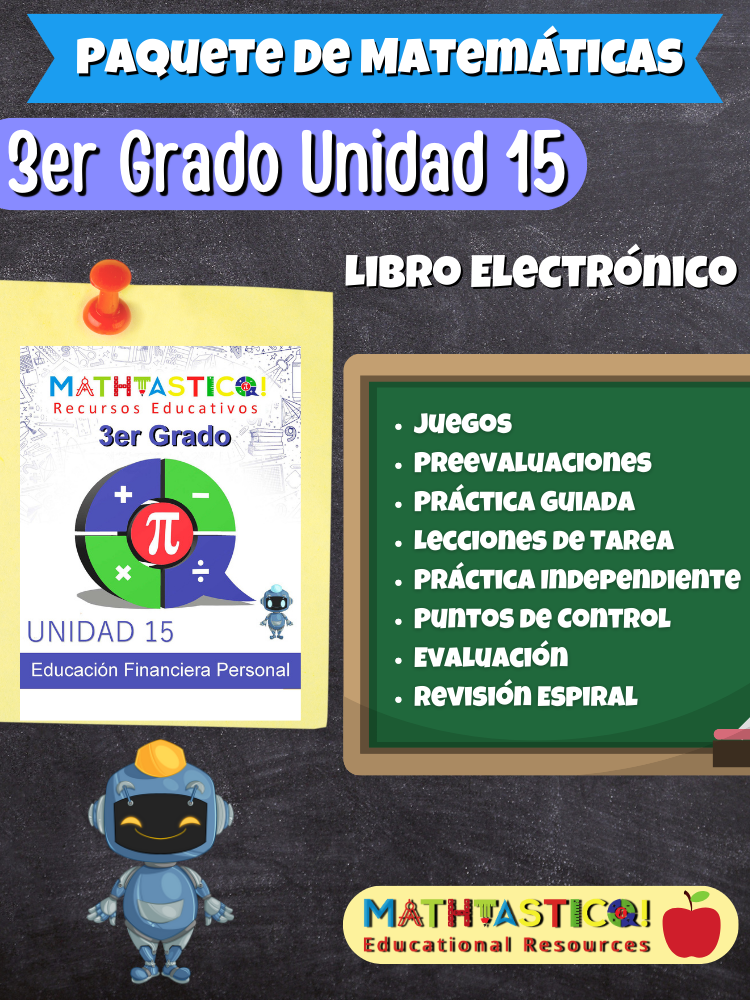 ¡Mathtástico! 3er Grado Unidad 15: Educación Financiera Personal - Libro Electrónico