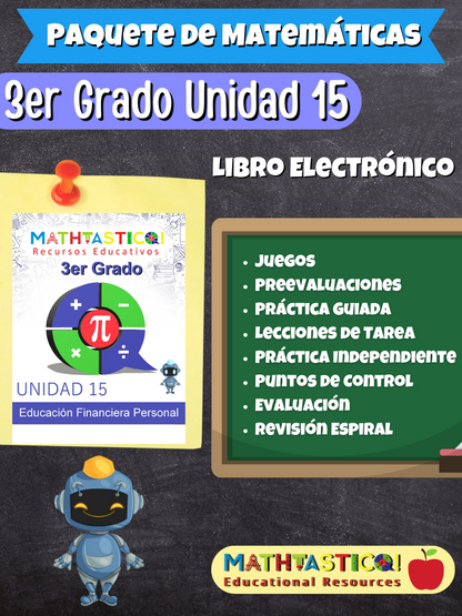 ¡Mathtástico! 3er Grado Unidad 15: Educación Financiera Personal - Libro Electrónico