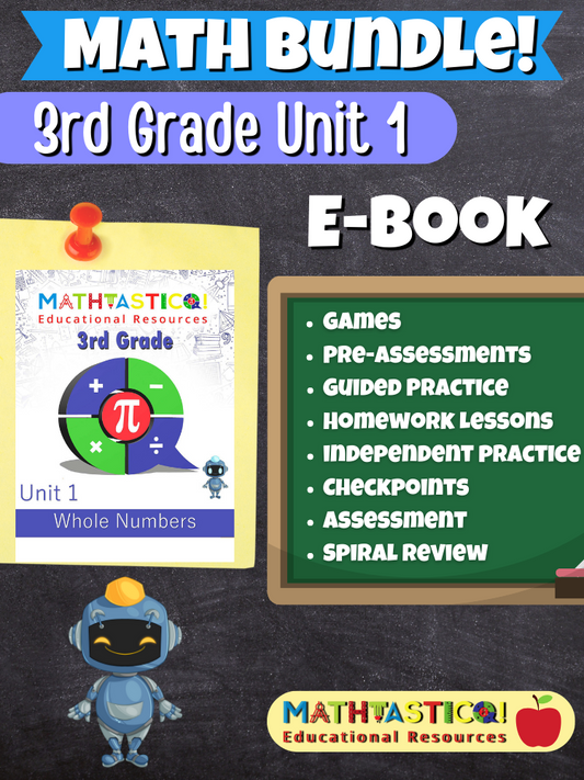 Mathtastico! 3rd Grade Math Bundle Unit 1 Place Value Foundation - E-Book