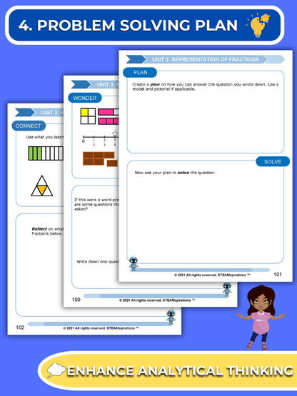 Mathtastico! 3rd Grade Math Bundle Unit 3 Fraction Representations - E-Book