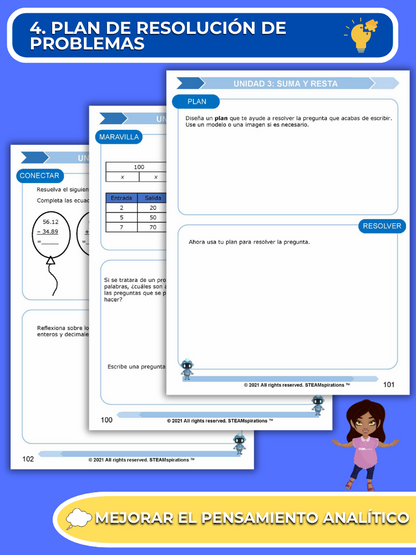 ¡Mathtástico! Paquete de Matemáticas de 4to Grado Unidad 3: SUMAS Y RESTAS - Libro Electrónico