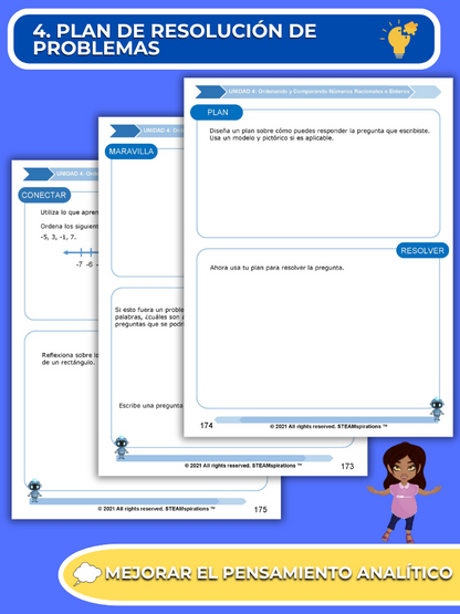 ¡Mathtástico! 6to Grado Unidad 4: Ordenando y Comparando Números Racionales e Enteros - Libro Electrónico