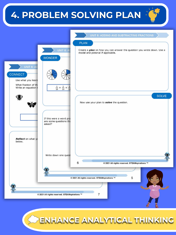 Mathtastico! 4th Grade Math Bundle Unit 8 Adding & Subtracting Fractions - E-Book