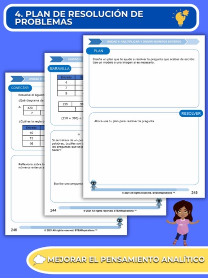 ¡Mathtástico! 4to Grado Unidad 6: MULTIPLICAR Y DIVIDIR NÚMEROS ENTEROS - Libro Electrónico