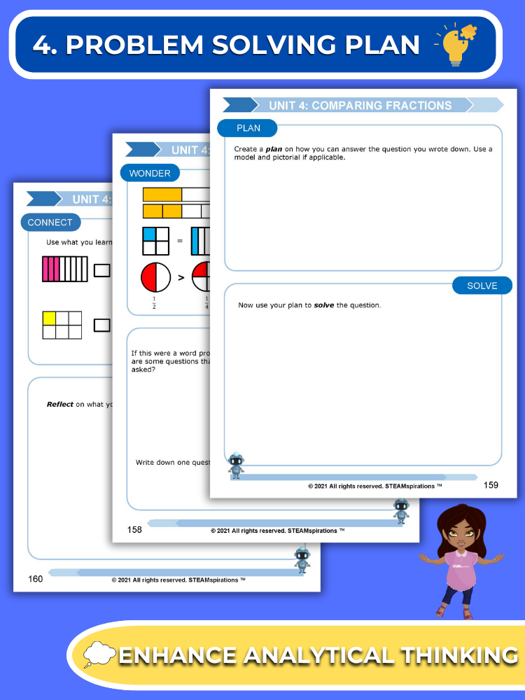 Mathtastico! 3rd Grade Math Bundle Unit 4 Comparing Fractions - E-Book