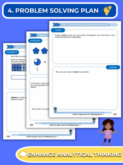 Mathtastico! 4th Grade Math Bundle Unit 7 Composing & Decomposing Fractions - E-Book