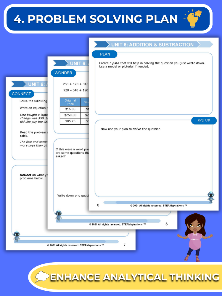 Mathtastico! 3rd Grade Math Bundle Unit 6 Problem Solving Addition & Subtraction - E-Book