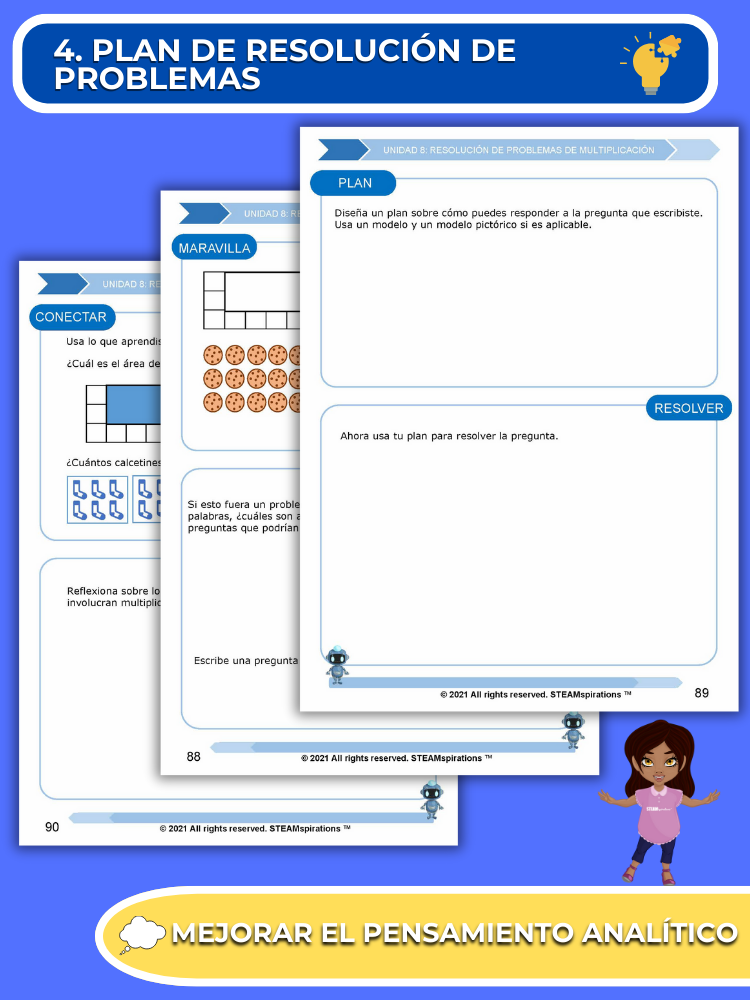 ¡Mathtástico! 3er Grado Unidad 8: Resolución De Problemas De Multiplicación - Libro Electrónico