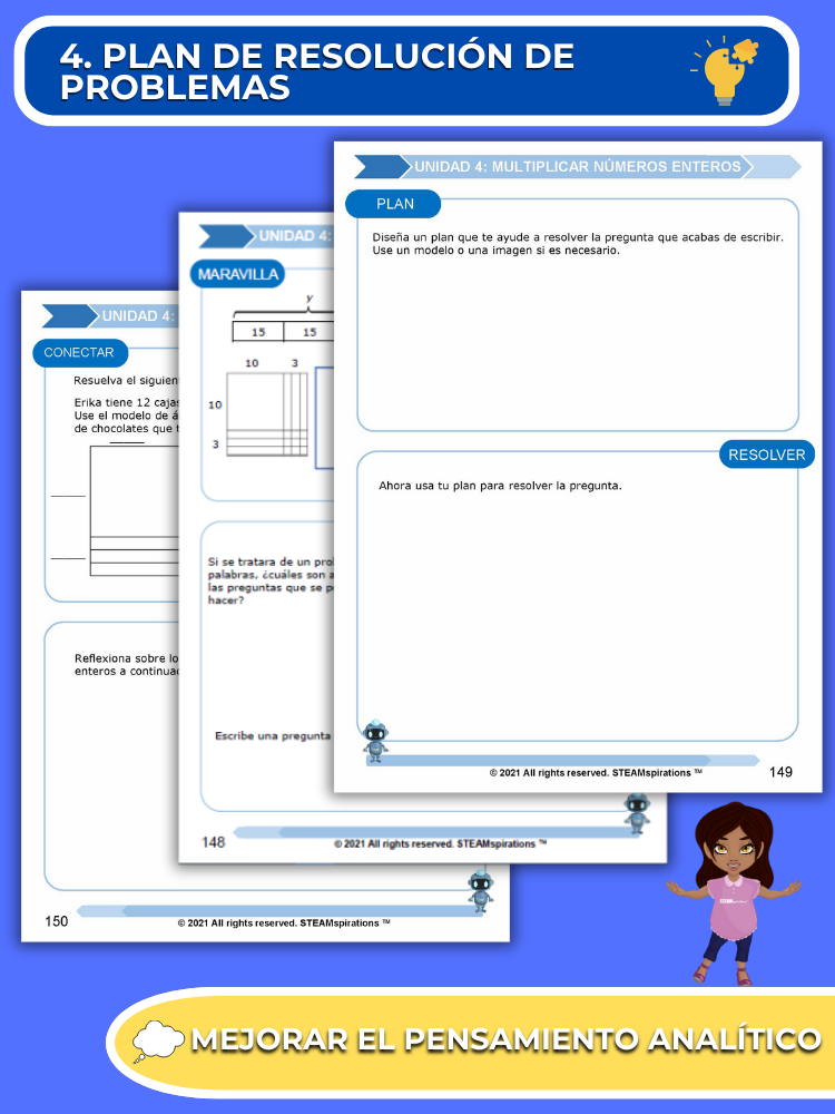 ¡Mathtástico! 4to Grado Unidad 4: MULTIPLICAR NÚMEROS ENTEROS - Libro Electrónico