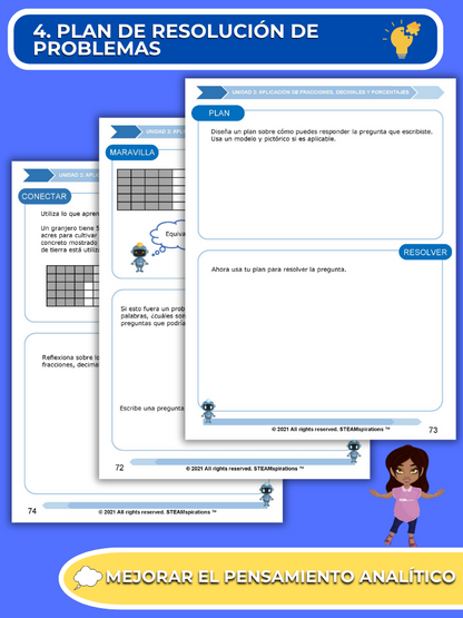 ¡Mathtástico! 6to Grado Unidad 2: Aplicación de Fracciones, Decimales y Porcentajes - Libro Electrónico