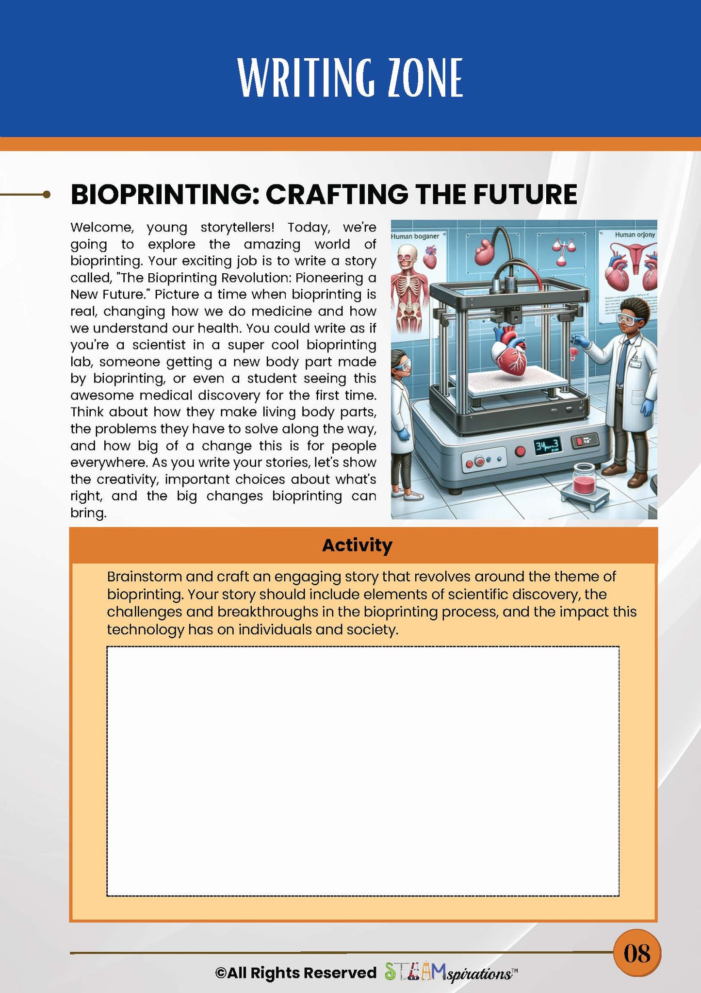 Bioprinting Exploration: A Journey into Biology and Technology for 4th Graders