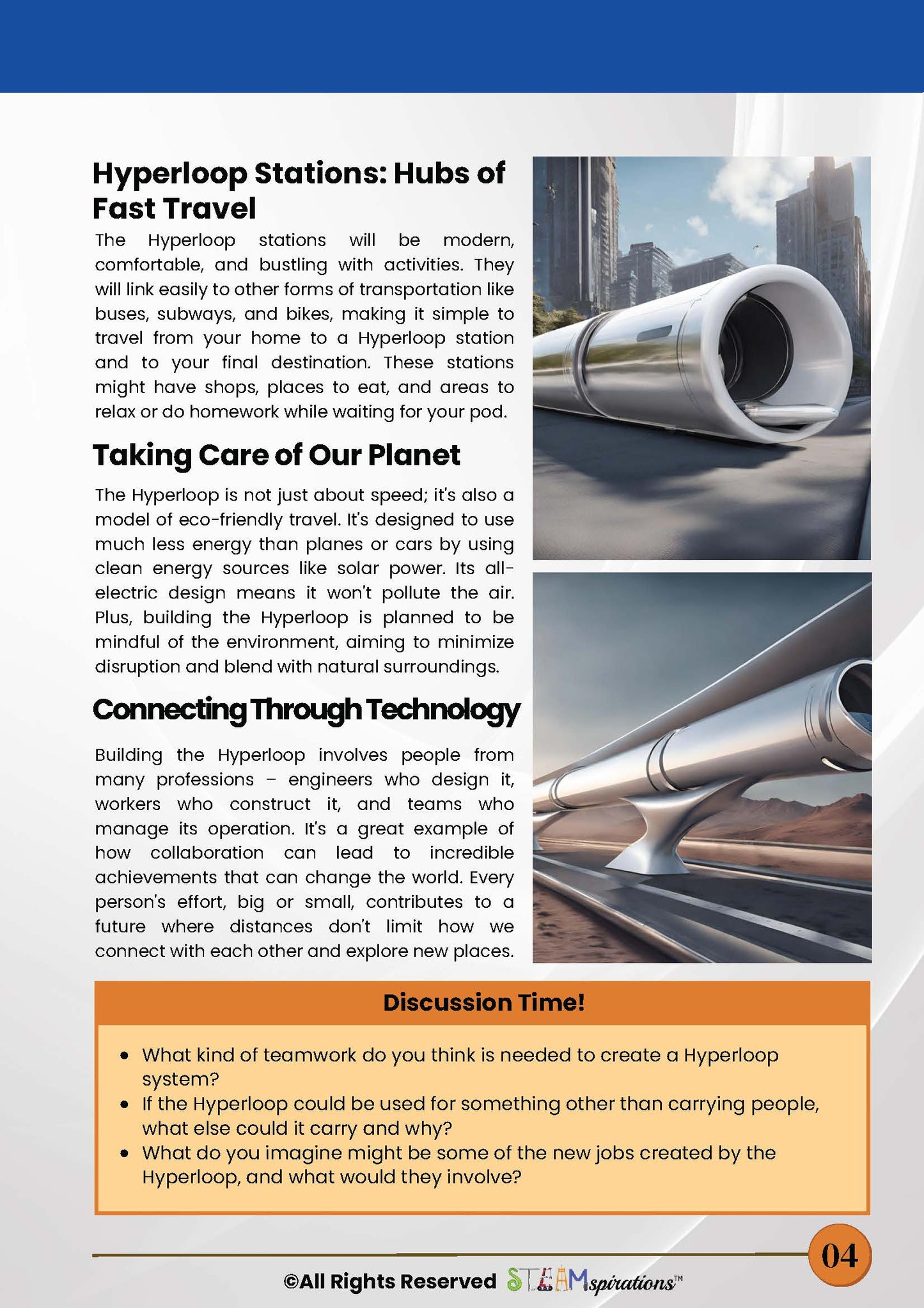 Hyperloop Discovery: Exploring the Future of Transportation for 4th Graders