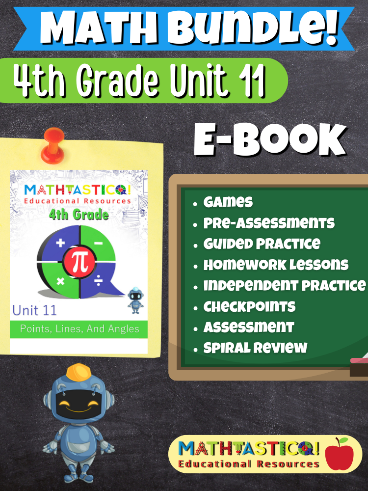 Mathtastico! 4th Grade Math Bundle Unit 11 Points, Lines, And Angles - E-Book