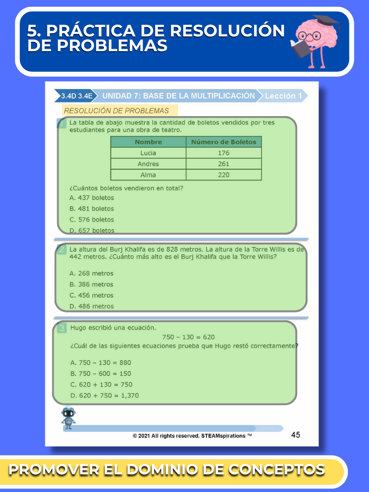 ¡Mathtástico! 3er Grado Unidad 7: Base De La Multiplicación - Libro Electrónico