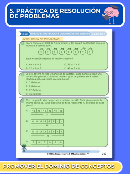 ¡Mathtástico! 4to Grado Unidad 6: MULTIPLICAR Y DIVIDIR NÚMEROS ENTEROS - Libro Electrónico