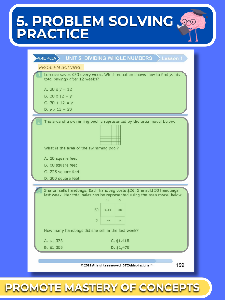 Mathtastico! 4th Grade Math Bundle Unit 5 Dividing Whole Numbers - E-Book