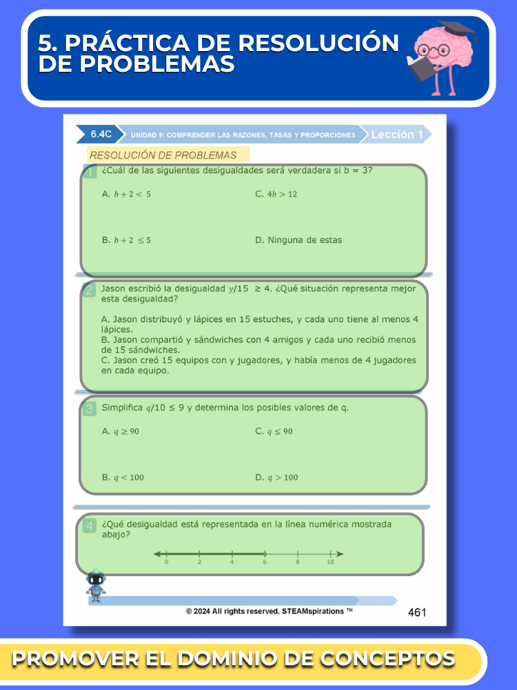 ¡Mathtástico! 6to Grado Unidad 9: Comprender Las Razones, Tasas y Proporciones - Libro Electrónico