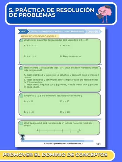 ¡Mathtástico! 6to Grado Unidad 9: Comprender Las Razones, Tasas y Proporciones - Libro Electrónico