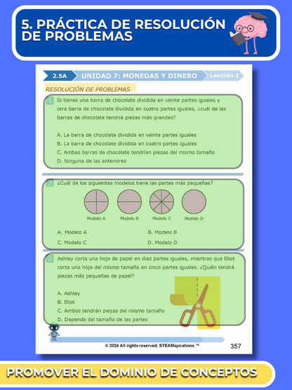 ¡Mathtástico! 2do Grado Unidad 7: Monedas y Dinero - Libro Electrónico