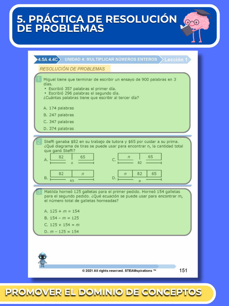 ¡Mathtástico! 4to Grado Unidad 4: MULTIPLICAR NÚMEROS ENTEROS - Libro Electrónico