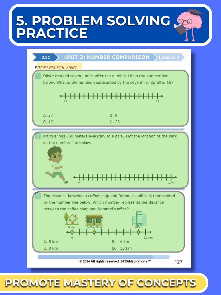 Mathtastico! 2nd Grade Math Bundle Unit 3 Number Comparisons - E-Book