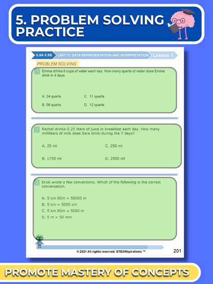 Mathtastico! 5th Grade Math Bundle Unit 11 DATA REPRESENTATION & INTERPRETATION - E-Book